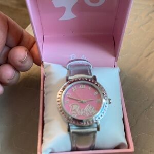 Barbie Logo Watch with Quartz Movement w/Silicone Silver Band w/ Rhinestone NIB